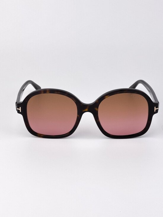 Tom Ford HANLEY FT1034/S 52F Sunglasses Havana Oversized Round Square Brown main image 6